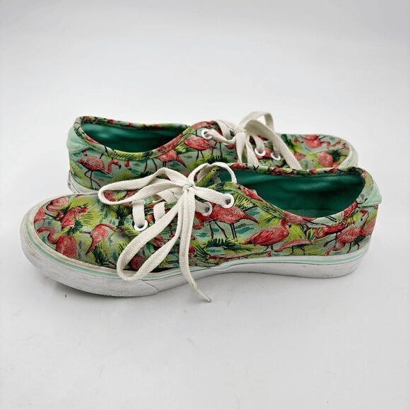 Vans Off the Wall Pink Flamingo & Palm Trees Skate Shoes Men Sz 8 Floral Aloha - Picture 6 of 7